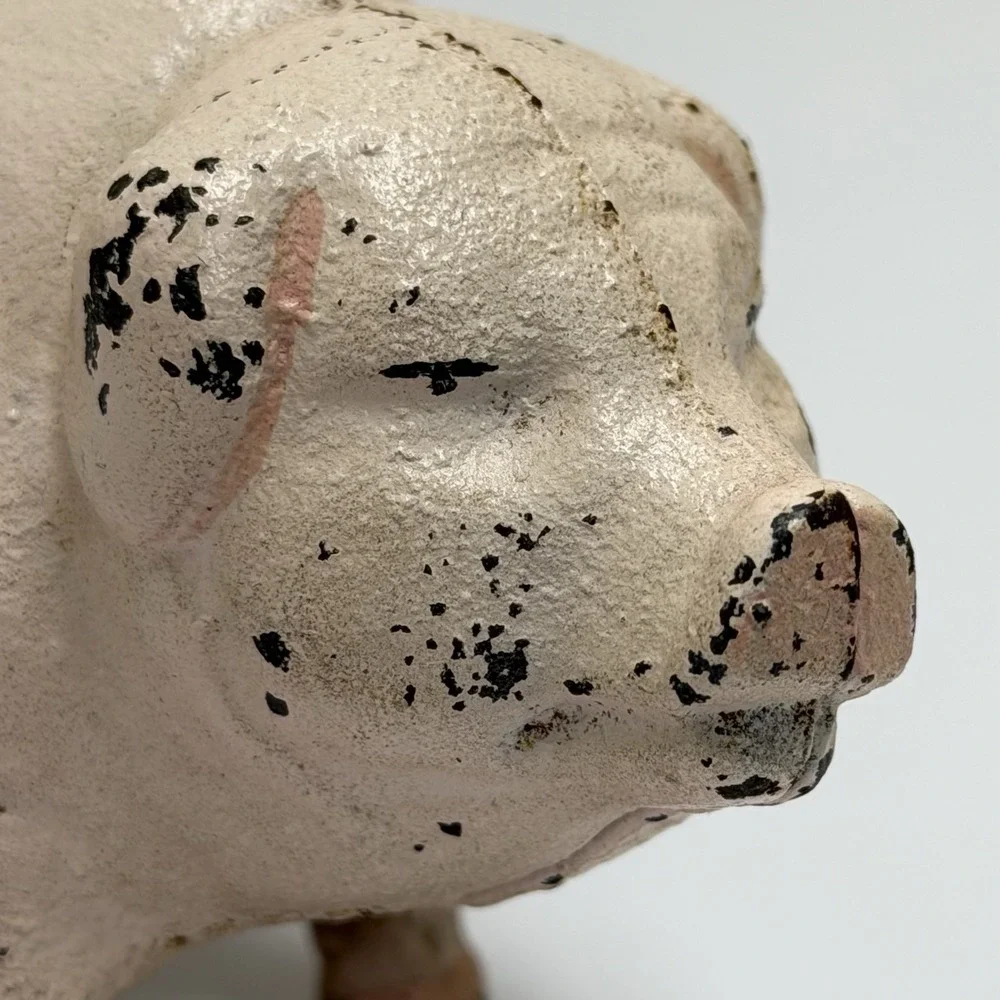 Vintage Cast Iron Chubby Pig Piggy 4.5